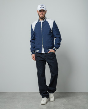Alexander McQueen Blue bomber jacket with wool 766448QUAAE