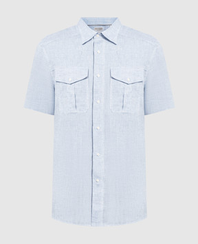 Brunello Cucinelli Blue linen shirt MB6080666