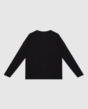 Stefano Ricci Children's black longsleeve with embroidery and crystals YNH9400711803