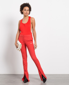 Off-White Red flared pants with a print OWCA136S23FAB001