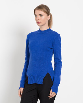 Alexander McQueen Blue textured cashmere jumper 710275Q1A3Q