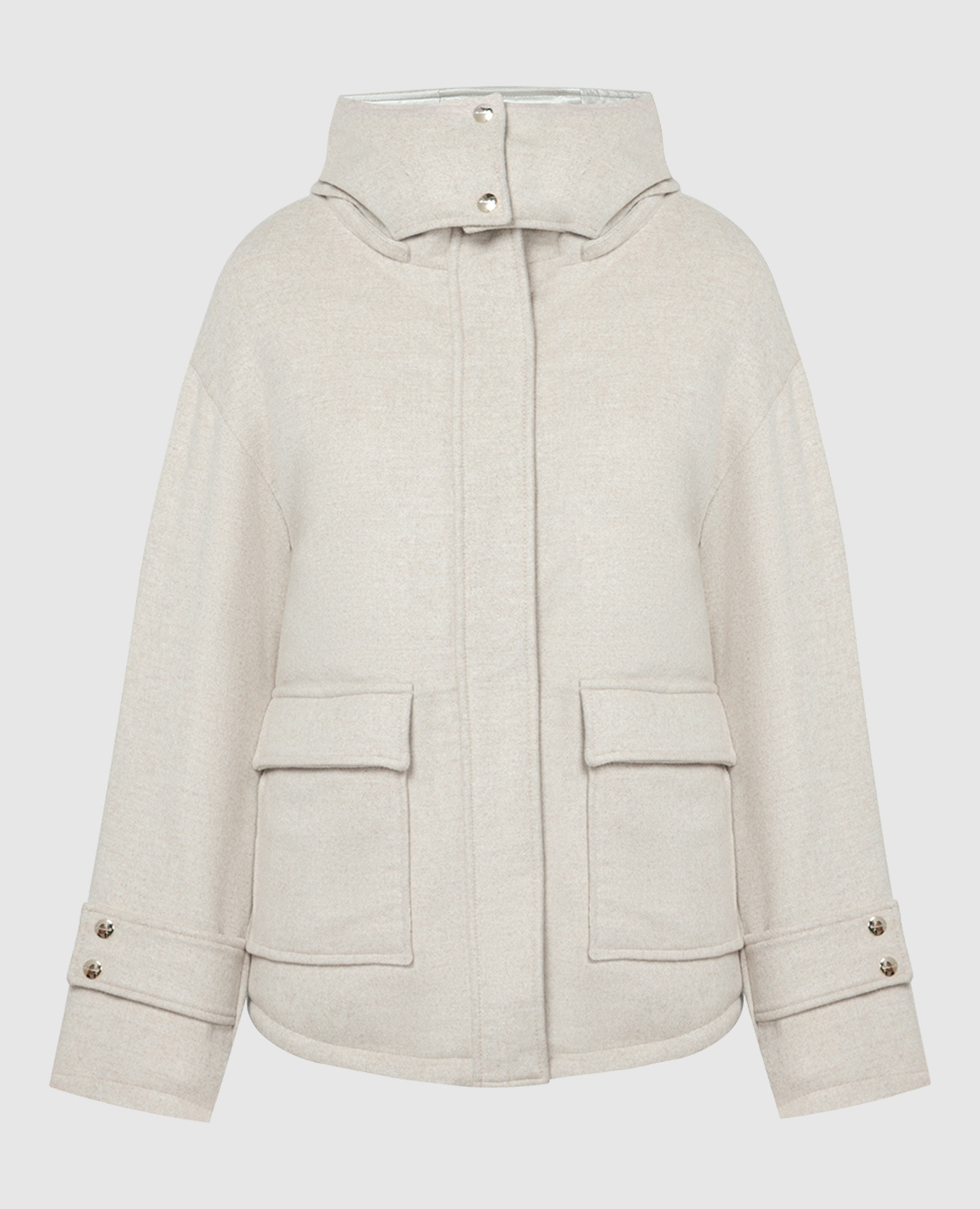 

Beige down jacket made of wool and cashmere Enrico Mandelli, Бежевый