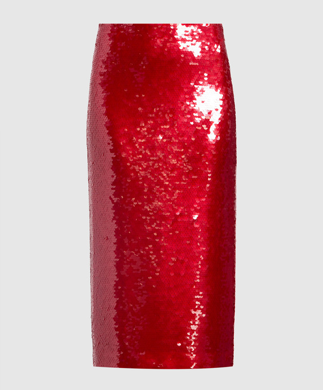 Philosophy di Lorenzo Serafini - Red midi skirt with sequins
