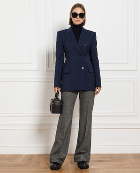 Max Mara Sportmax Blue double-breasted woolen jacket ADAMO