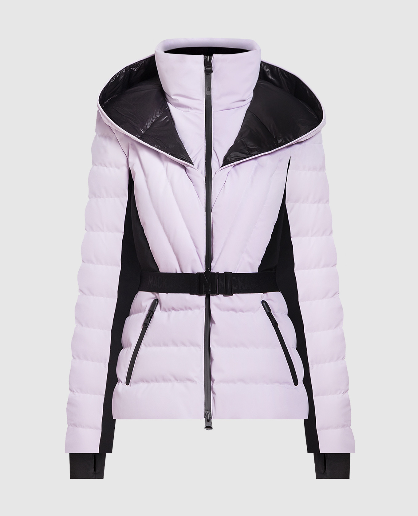 Elita purple ski down jacket with contrasting logo mackage