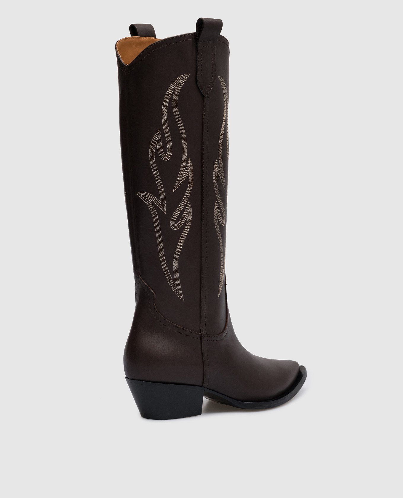 

Brown leather Dallas boots with embroidery Babe Pay Pls