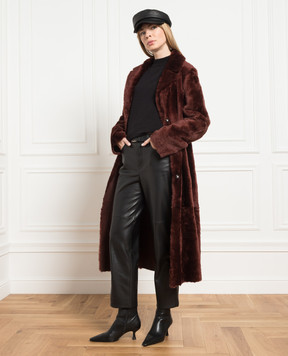 Yves Salomon Brown two-sided sheepskin coat 21WYM60417MERL3446