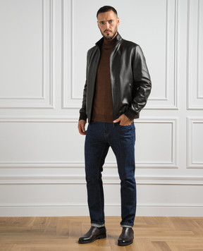 Cashmere&Whiskey Brown melange wool jumper 97397