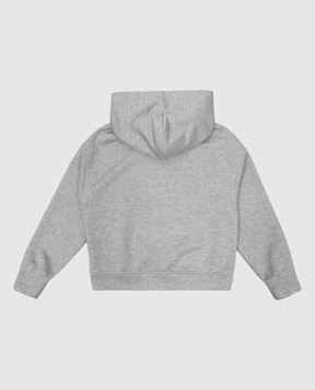Brunello Cucinelli Children's gray hoodie with lurex appliqué BD983E285C