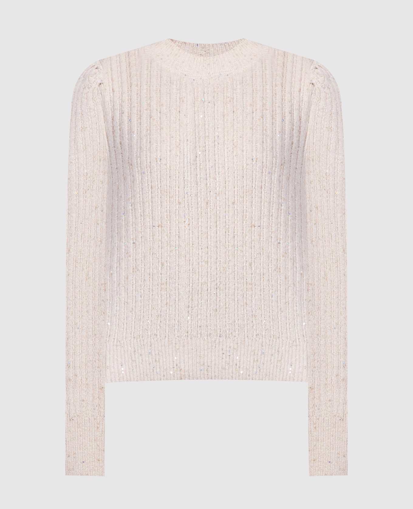 

Beige striped sweater with sequins and lurex Twinset