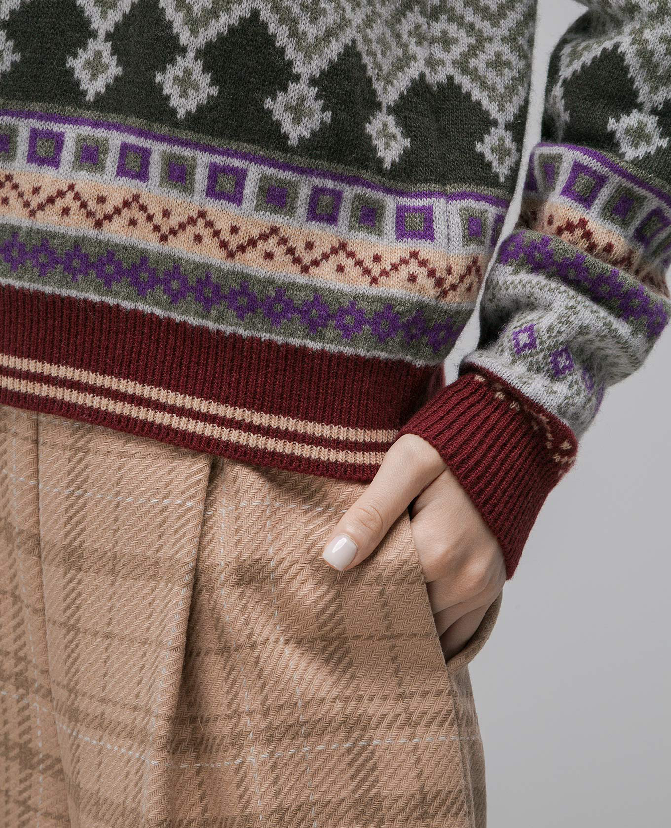 

Green wool jacquard pullover Ballantyne