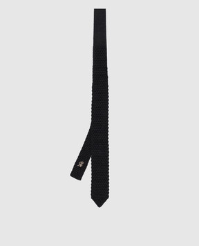 Stefano Ricci Children's dark gray patterned silk tie YCRMTSR1400