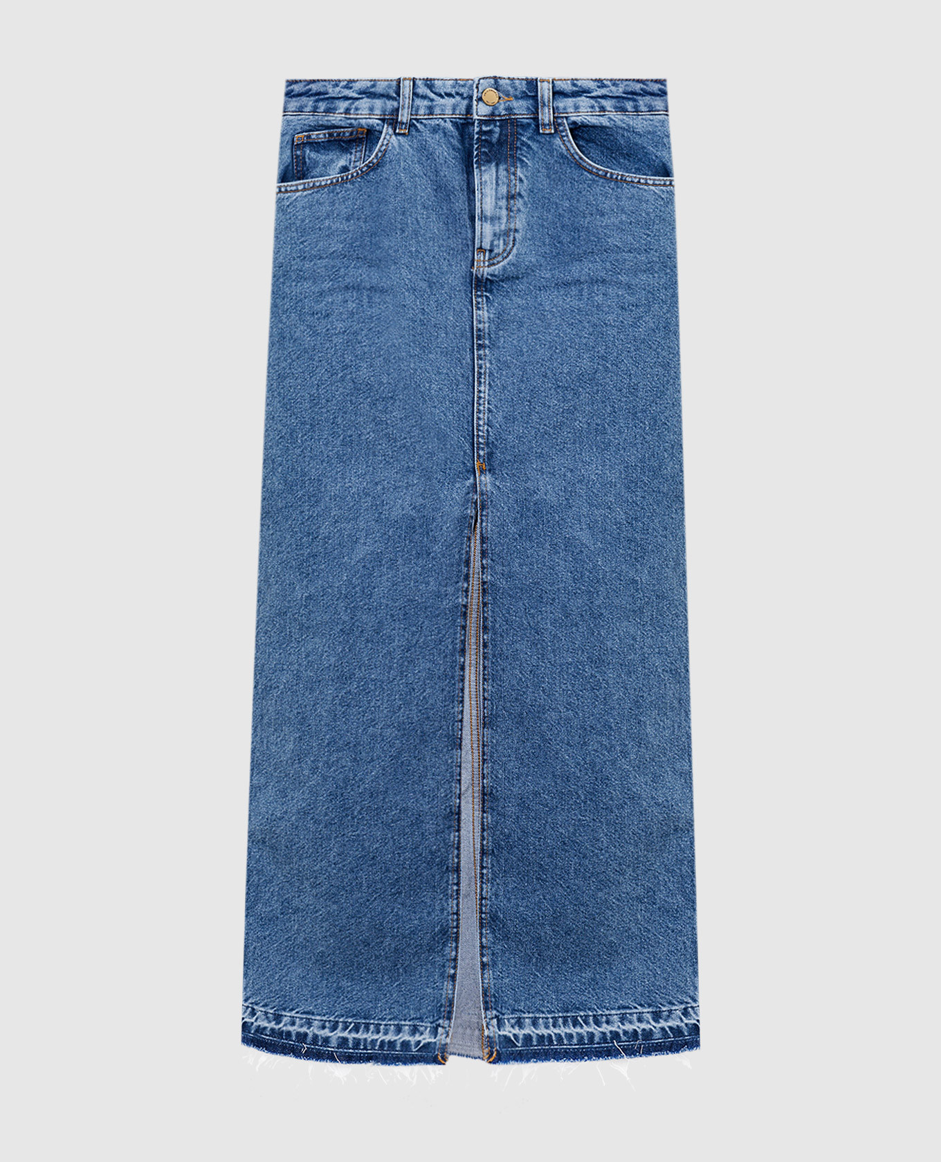 Philosophy di Lorenzo Serafini - Blue denim skirt with logo