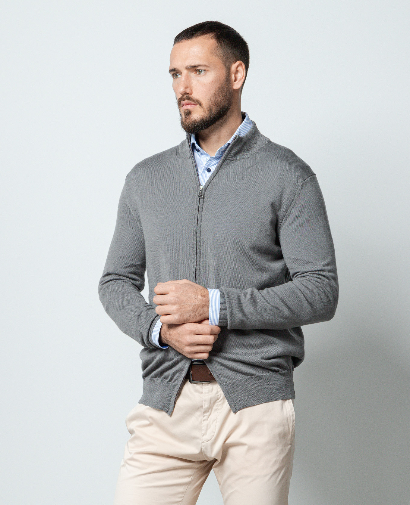 

Gray merino wool cardigan Cashmere&Whiskey, Grey