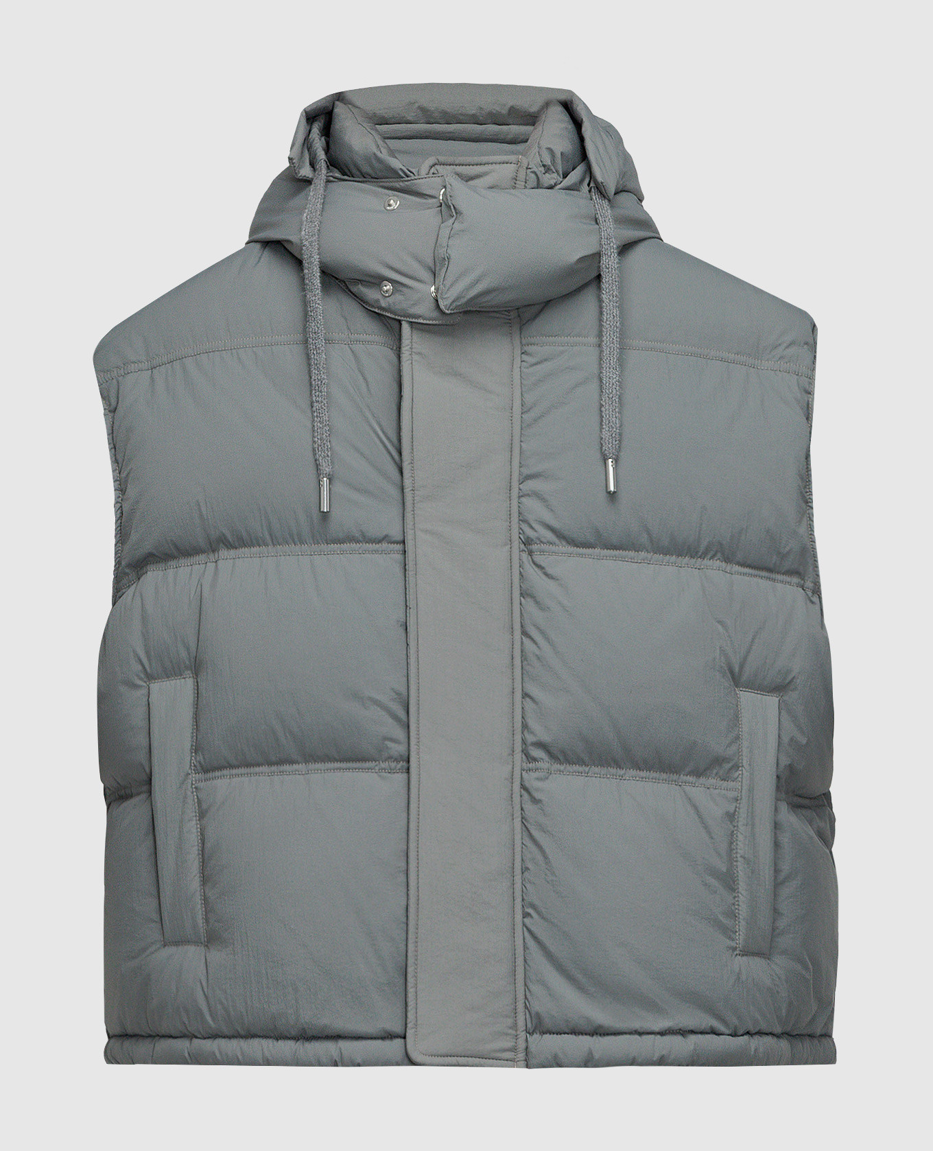 Ami Paris - Gray down vest with logo UJK702PA0009 - shop
