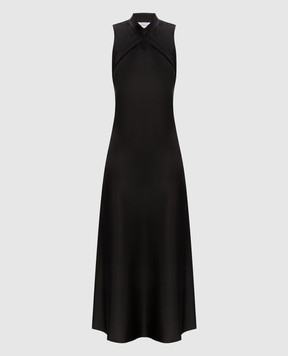 Off-White Black midi dress with open back and straps OWDB485F23FAB001