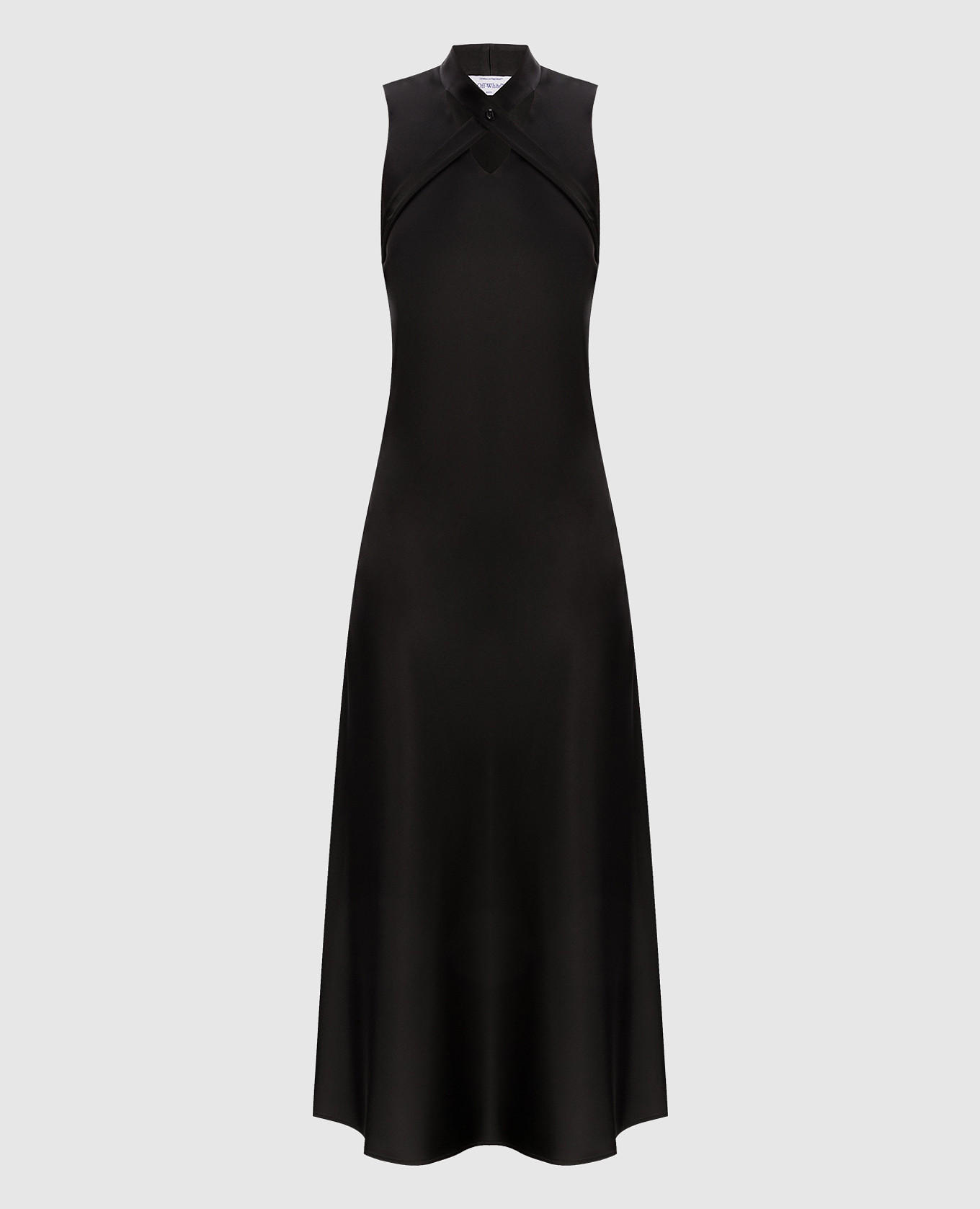 Black midi dress with open back and straps Off-White