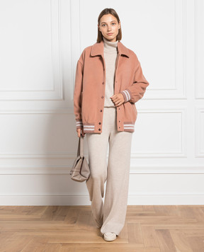Rindi Pink jacket with monil chain 245TE023
