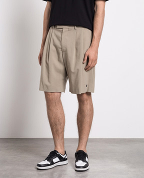 AMIRI Khaki shorts with logo PF23MPB029
