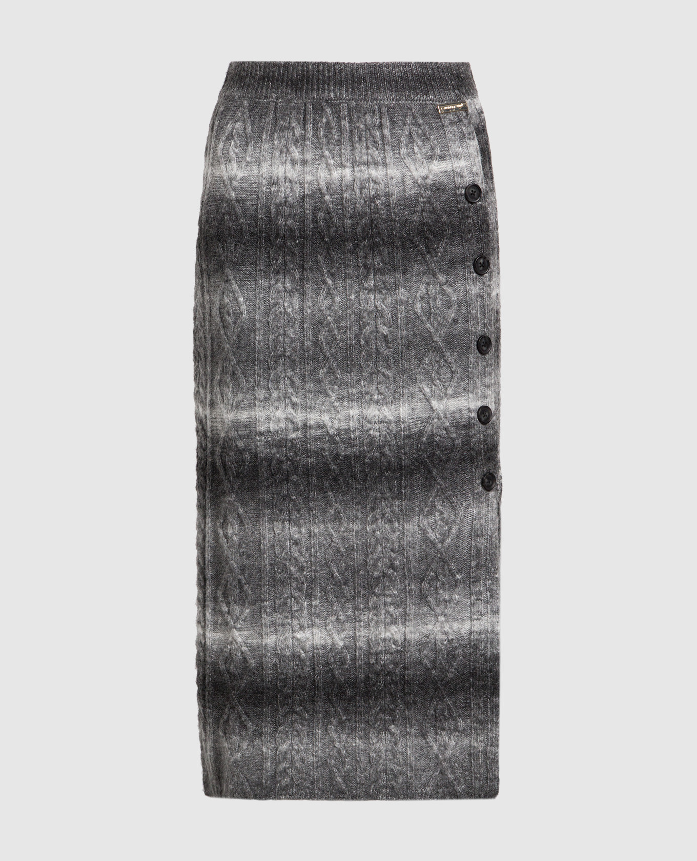 

Gray midi skirt with degradé effect and logo Twinset, Grey