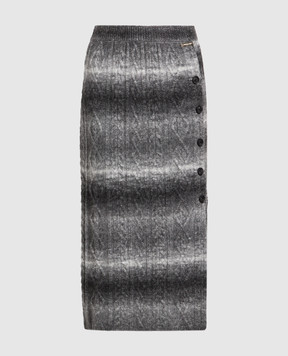 Twinset Gray midi skirt with degradé effect and logo 232LI35AA