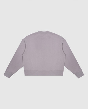 Palm Angels Children's gray sweatshirt with a print of the Flames logo PBBA001S24FLE004412