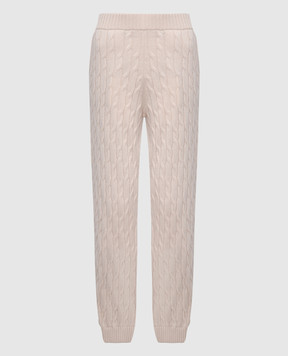 Ballantyne Beige joggers made of wool in a textured pattern B1T0427W106
