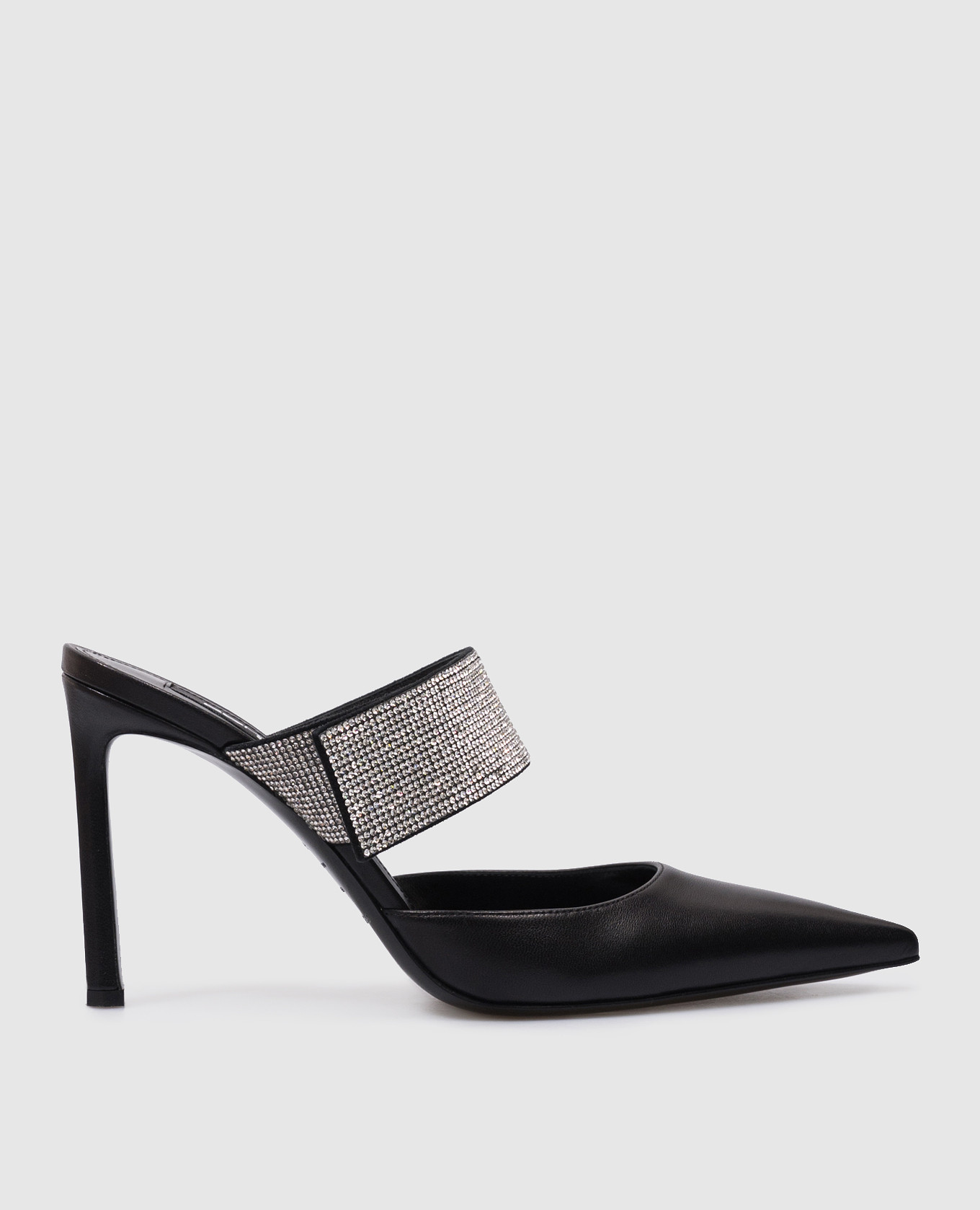 

Paris black leather mules with crystals Sergio Rossi