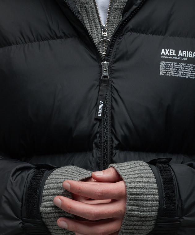 【極美品】AXEL ARIGATO ダウンジャケット タグ付 Mサイズ 黒 Axel Arigato - Black down jacket with logo print A0528001 - shop