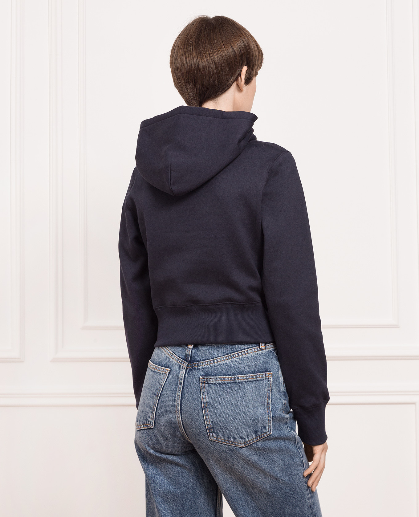 

Navy hoodie with sequin logo Valentino, Blue