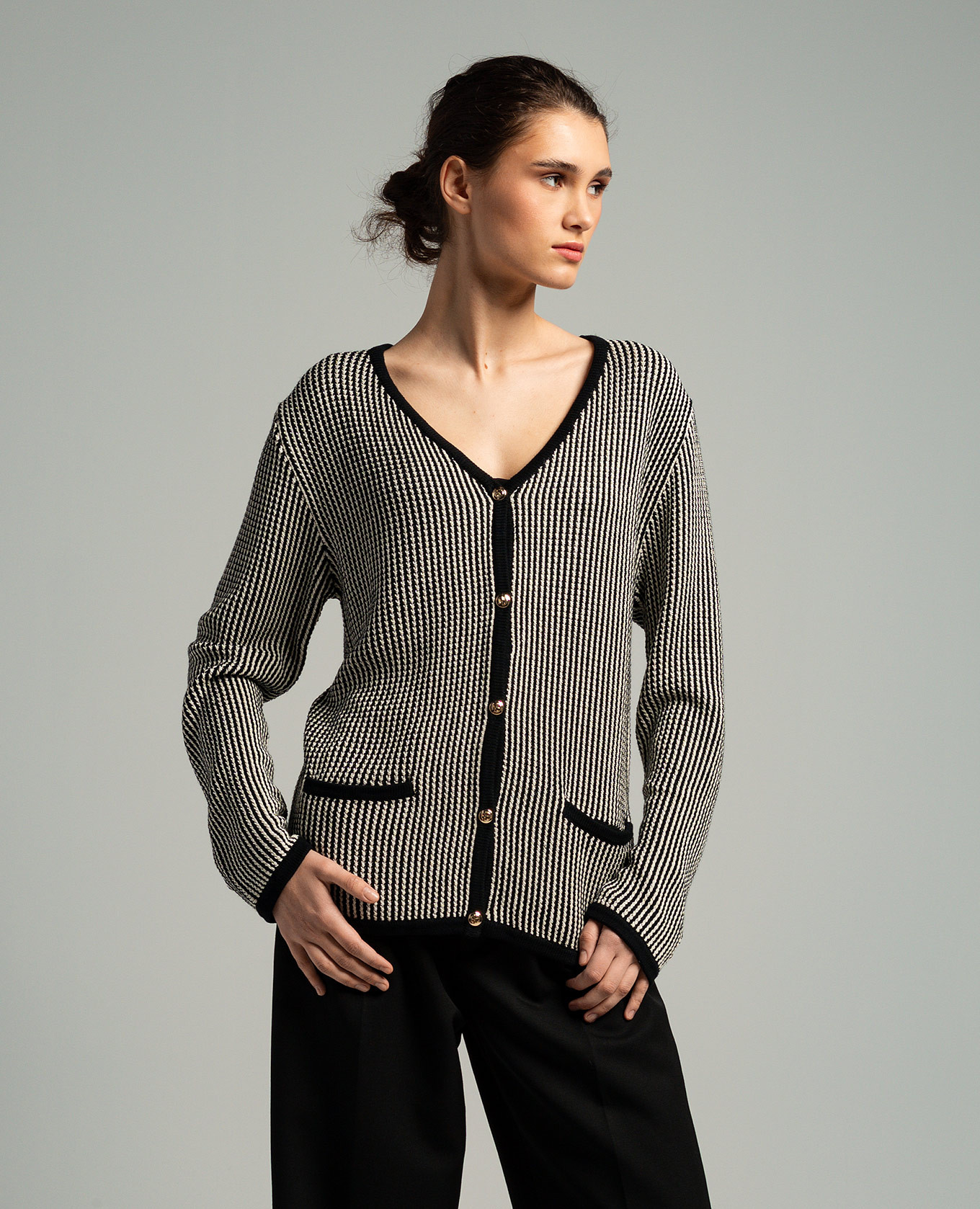 

DAVE black striped cardigan Anine Bing