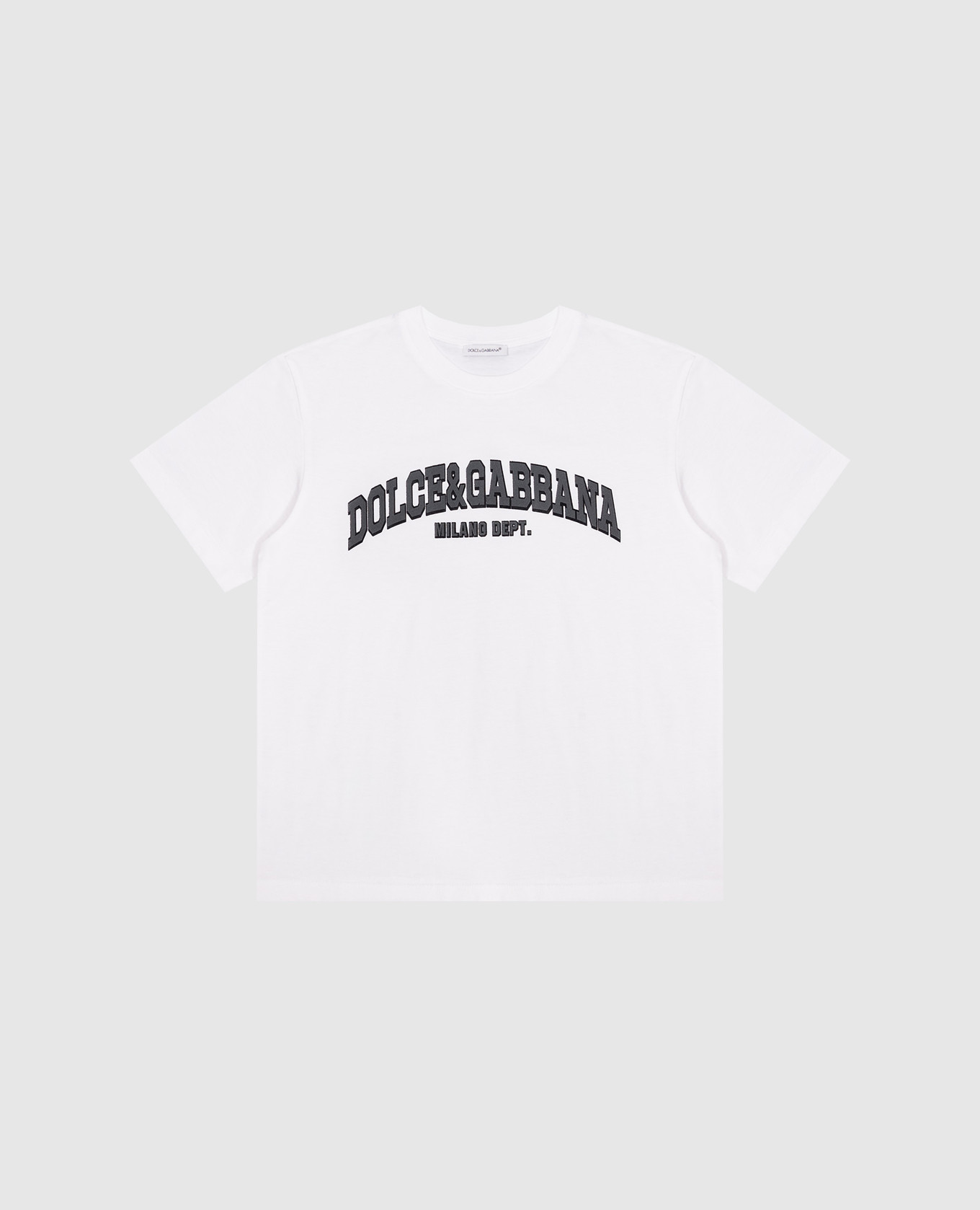 

White t-shirt with textured logo Dolce&Gabbana, Белый
