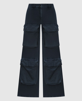 Giuseppe Di Morabito Milano Gray cargo jeans with logo patch FW23009DN258