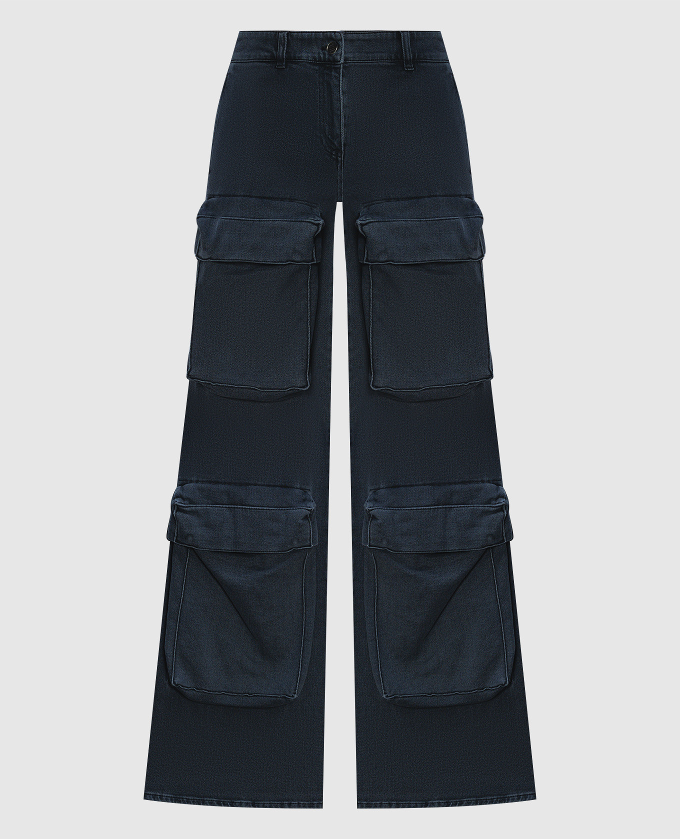 Gray cargo jeans with logo patch Giuseppe Di Morabito Milano
