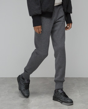 Dolce&Gabbana Gray logo wool and cashmere joggers GXO34TJEMQ3