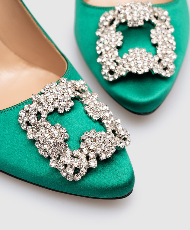 Manolo Blahnik - Hangisi green boat shoes with crystals HANGISI - buy with  European delivery at Symbol