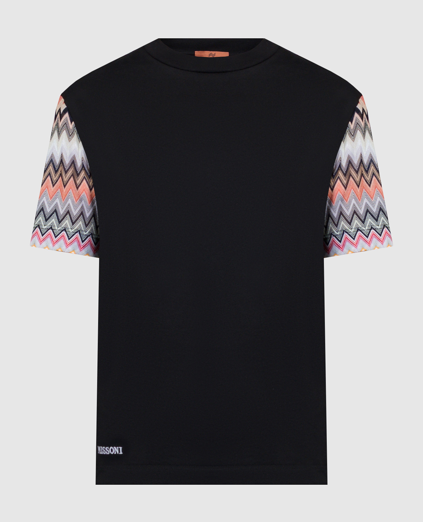 

Black t-shirt with a geometric pattern and logo embroidery Missoni, Черный