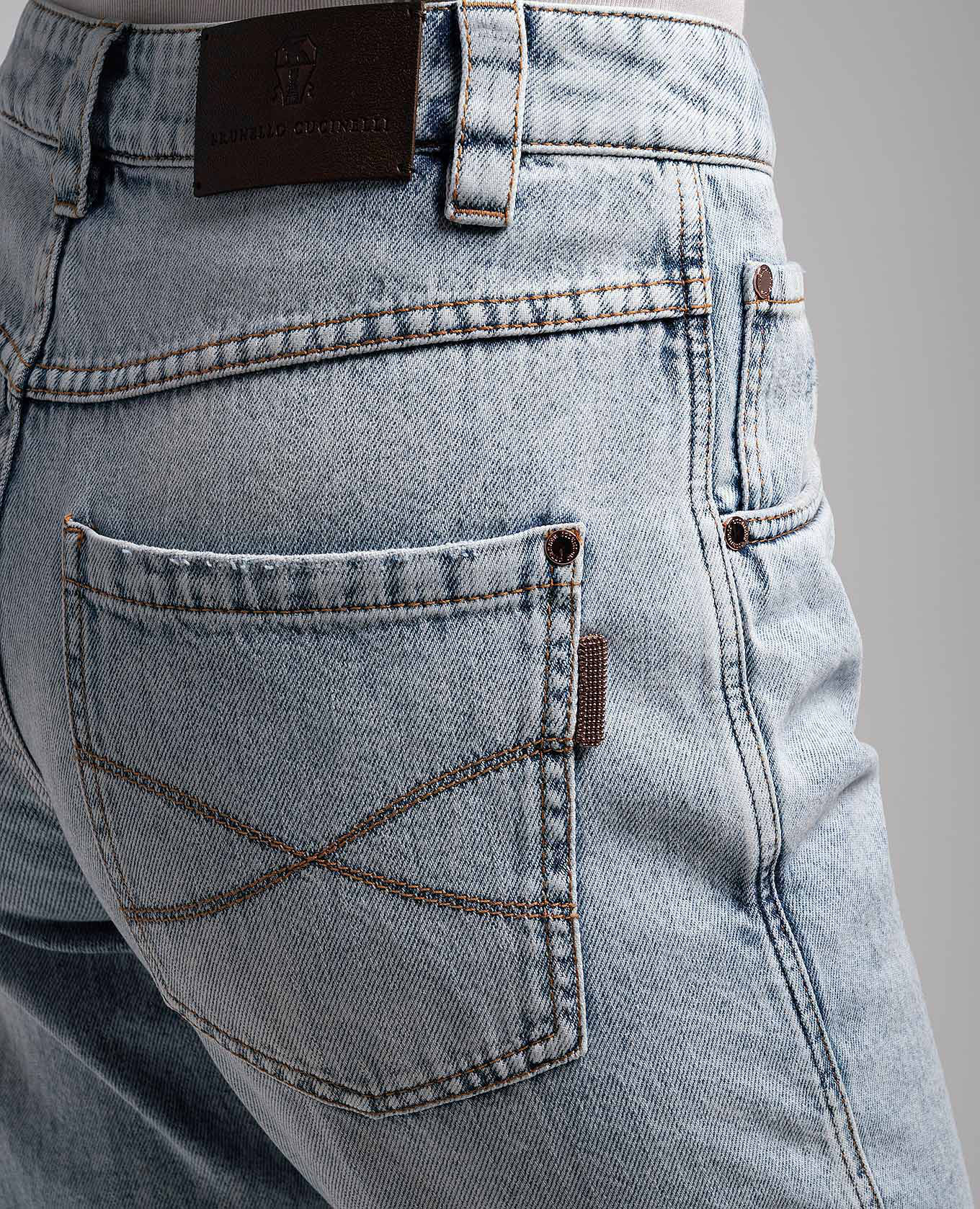 

Blue jeans with monil chain Brunello Cucinelli, Light blue