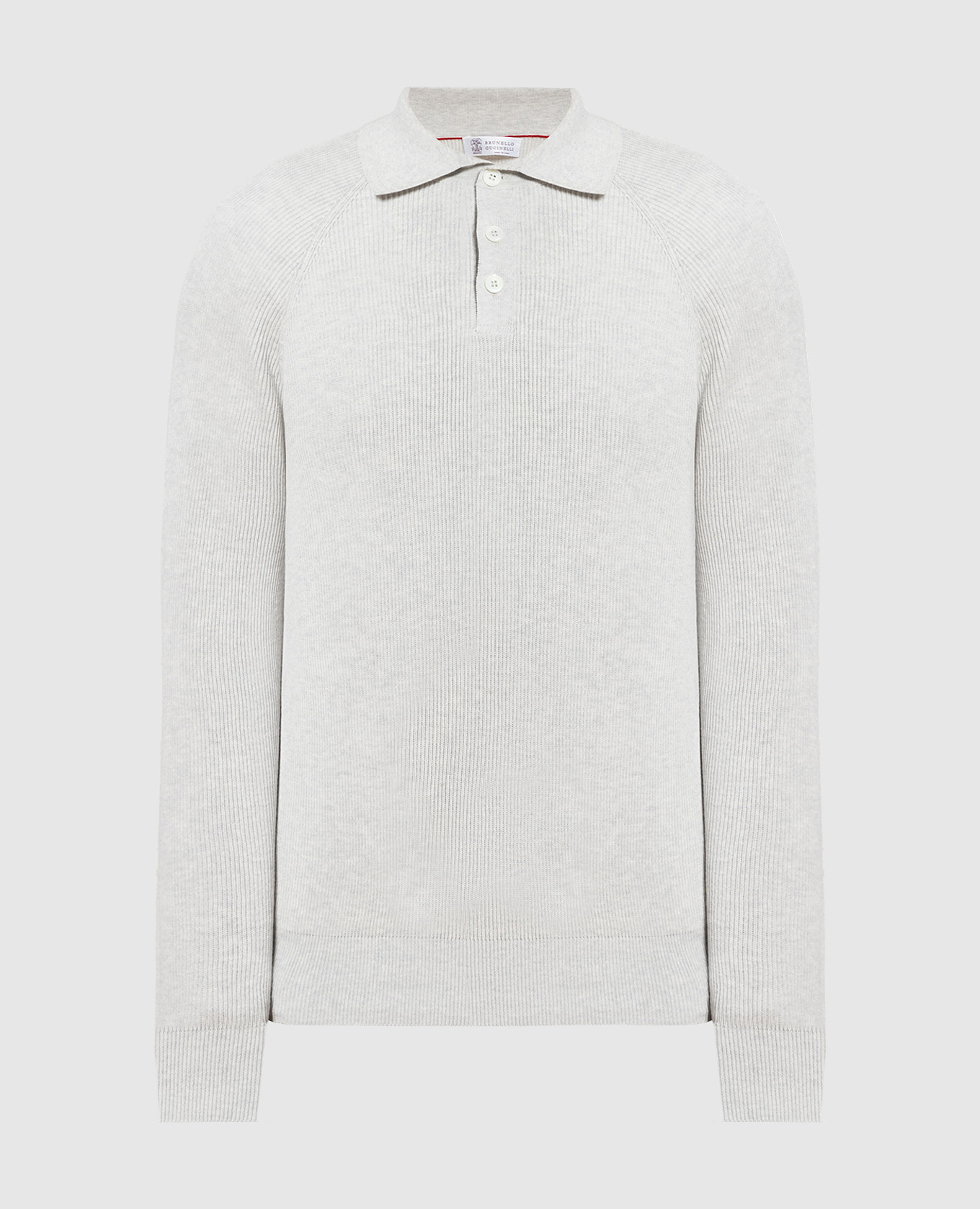 

Gray striped polo shirt Brunello Cucinelli, Серый
