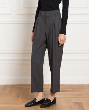 Brunello Cucinelli Gray pants with monil chain M0W07P8308