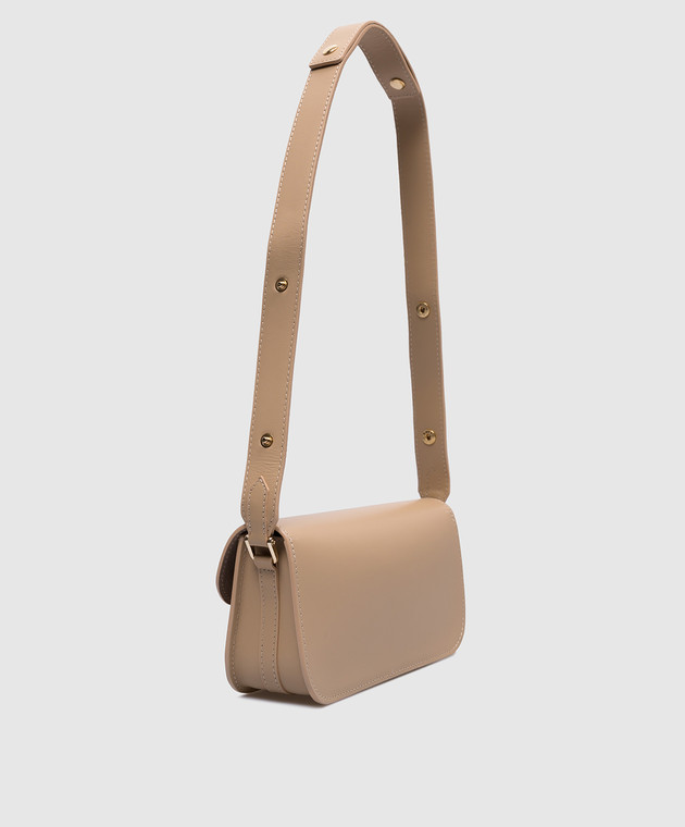 Christian Villa - Beige leather baguette bag 5145 - shop with 