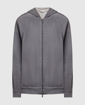 Brunello Cucinelli Gray sports jacket with monil chain MD828SM606