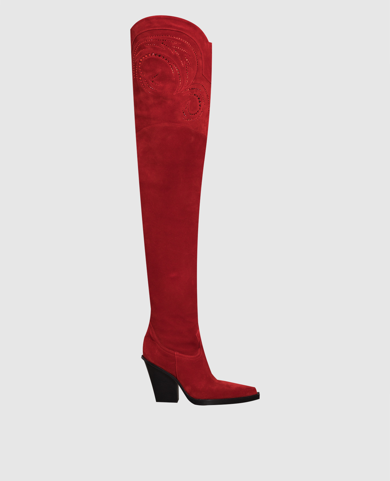 Holly dakota red suede ankle boots with crystals paris texas