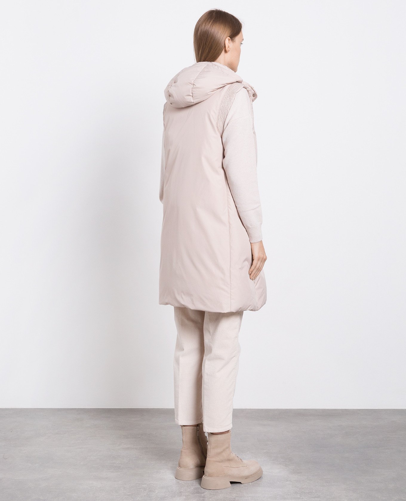 

Beige down vest with monil chain Peserico