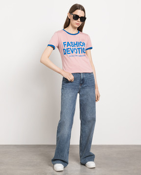 Dolce&Gabbana Pink t-shirt with a print F8H32TG7QRX
