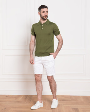 ISAIA Green cashmere and silk polo shirt MG8024YP002