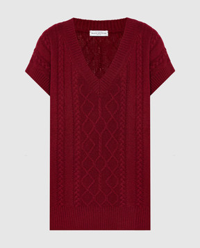 Ballantyne Burgundy vest made of wool in a textured pattern B1S1117W113