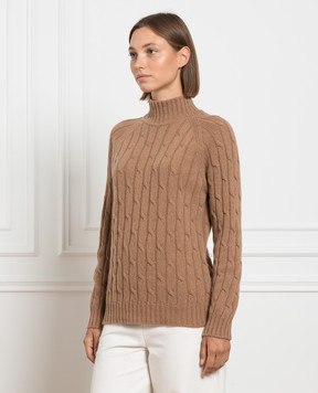 Babe Pay Pls Brown sweater made of cashmere in a textured pattern MD9701305341TR