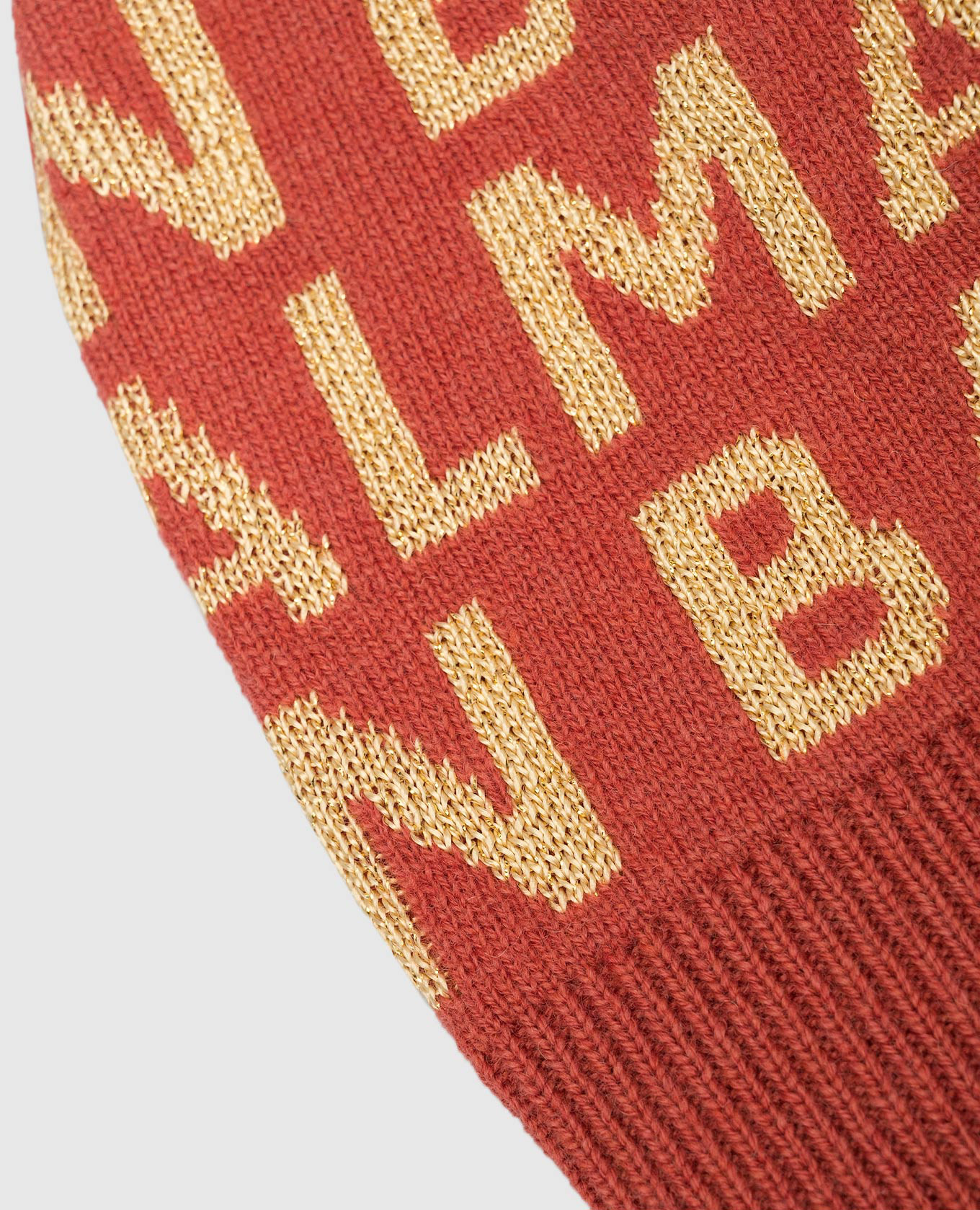 

Children's red logo hat with lurex Balmain