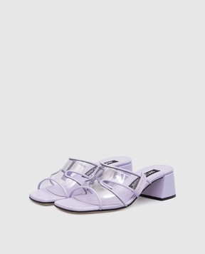 Sergio Rossi Purple Lunettes mules with transparent inserts B02030MFI503